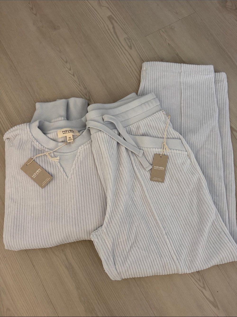 Haven Ribbed Sweatshirt & Joggers Set - Pale Blue